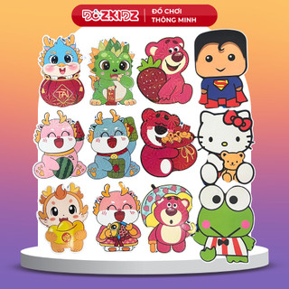 Set 10 Bao lì xì Rồng 2024 Giáp Thìn Chibi 3D in hình các nhân vật hoạt hình mèo may mắn đồ chơi cho bé - DOZKIDZ