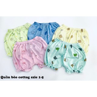 Combo 5 quần đùi nhún bèo cho bé gái