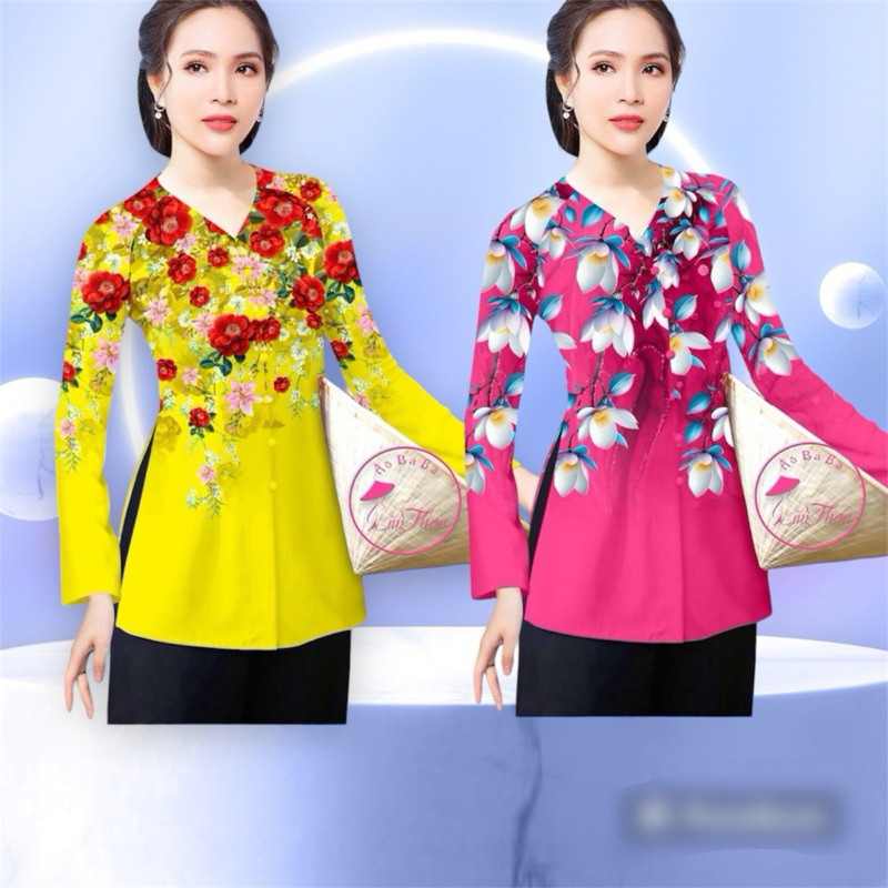 Áo bà ba in 4D,bộ bà ba in hoa (mẫu mới về )-