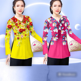 Áo bà ba in 4d,bộ bà ba in hoa -