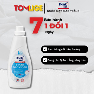 Nước Giặt Đồ Trắng Denkmit White Sensation 1L, KHÔNG THUỐC TẨY, Bảo Vệ Sợi Vải và Giữ Trắng Quần Áo