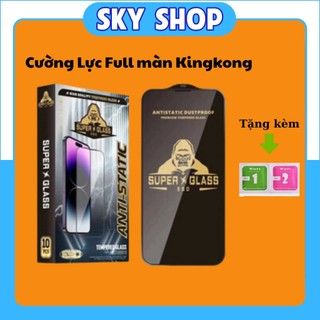 Kính Cường Lực KINGKONG Phủ Nano Chống Vân Tay Chống Tĩnh Điện Cao Cấp, Viền Cong 3D, Độ Cứng 9H [ESD KK SUPER]