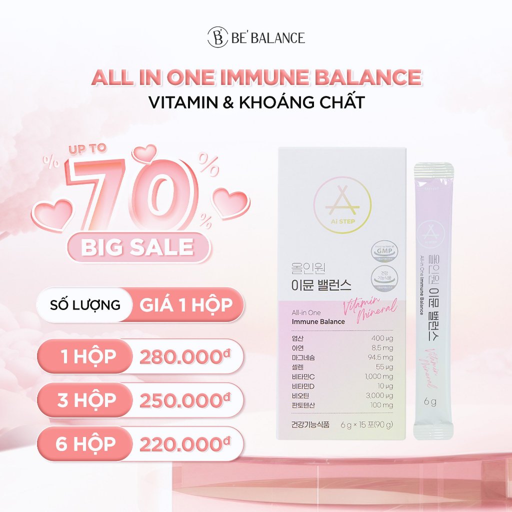 (TPCN07) Thực Phẩm Chăm Sóc Sức Khoẻ Be'Balance VITAMIN ALL IN ONE 6g*15 gói