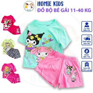 Set bộ cộc tay bé gái size đại 11-40 kg quần áo trẻ em thun cotton in hình công chúa pony đẹp sắc nét Homie Kids
