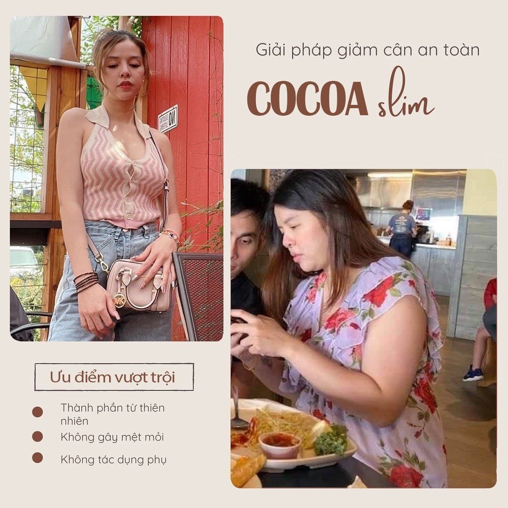Giảm cân Cocoa Slim chính hãng Cacao giảm cân cấp tốc nhanh an toàn hộp 30 viên