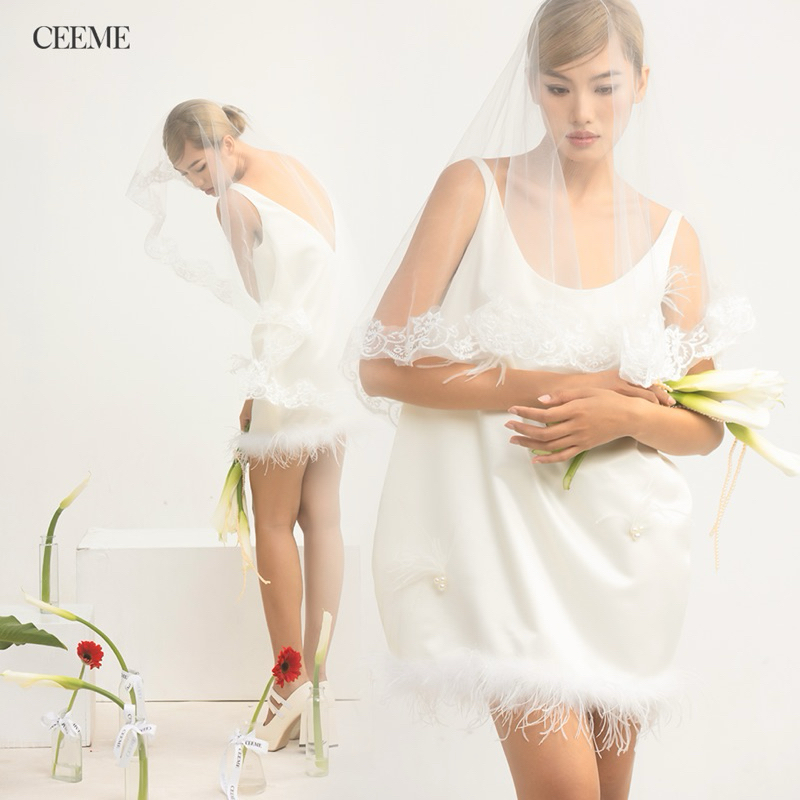 Jasmine Dress - Đầm lông vũ ngọc trai dự tiệc CEEME