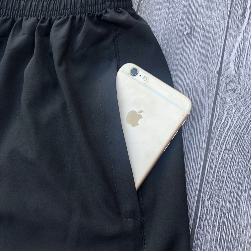 Quần đùi nam màu đen, quần sooc gió dù