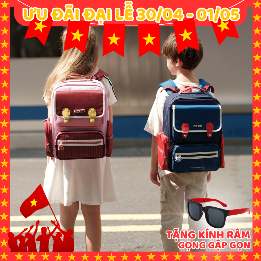 (HÀNG CÓ SẴN)Balo đi học chống gù Zoyzoii B88 cho bé tiểu học,trung học Retro series, siêu nhẹ tiêu chuẩn Châu Âu