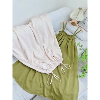 ĐẦM MIDI HAI DÂY THUN NGỰC