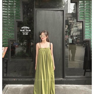 ĐẦM MIDI HAI DÂY THUN NGỰC