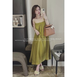 ĐẦM MIDI HAI DÂY THUN NGỰC