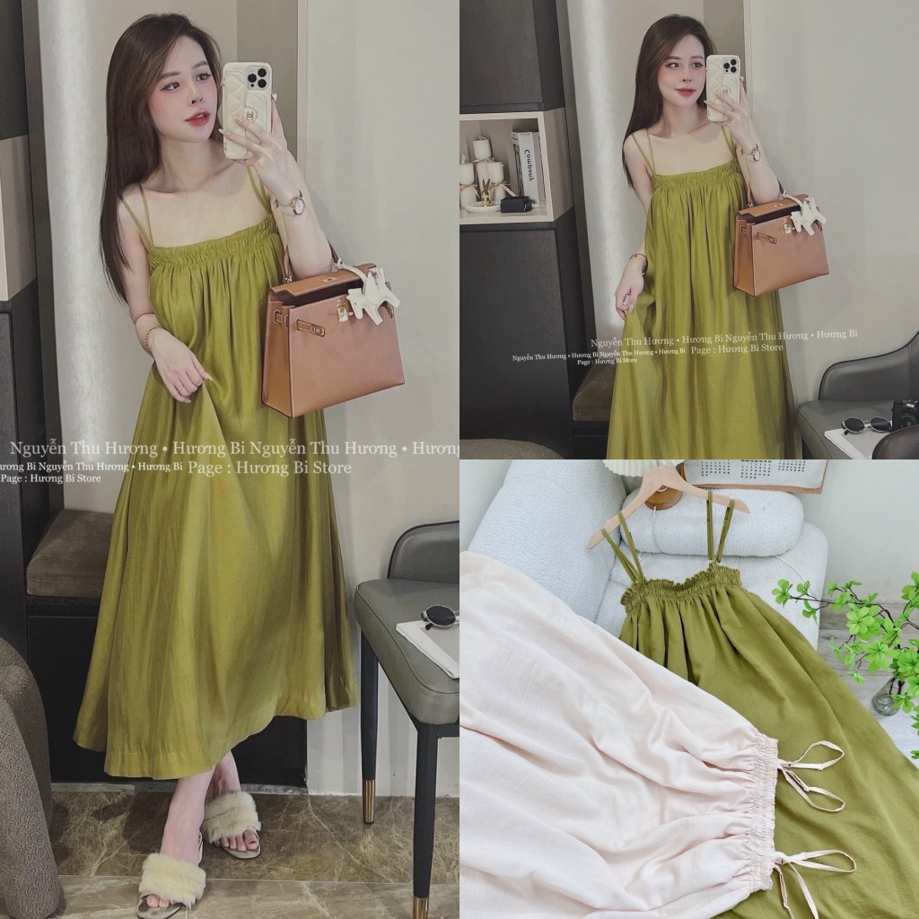 ĐẦM MIDI HAI DÂY THUN NGỰC