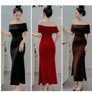 đầm trễ vai dáng dài xoè bigisize 40-120kg |THU TUYỀN|
