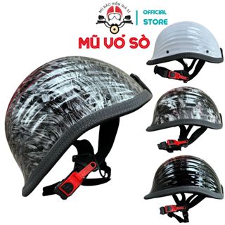 Mũ Bảo Hiểm Vỏ Sò 1/2 đầu Sơn Nhúng Carbon, nón thời trang bụi phố siêu ngầu nam nữ độc lạ, cá tính.
