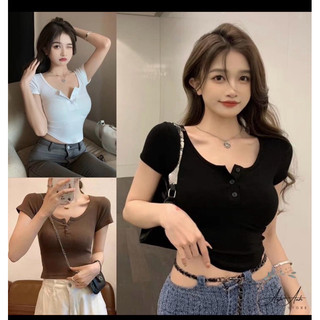 áo thun kiểu tay ngắn ôm phối nút bigisize 40-120kg |TUYỀN SALLY|