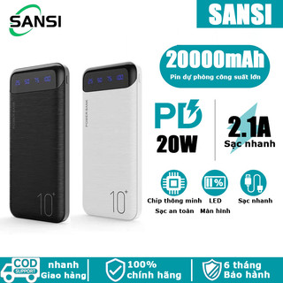 Sạc Dự Phòng Tích Hợp Màn Hình Led WK-161 20000mAh - Màn hình pin LED+Đầu ra 2 USB