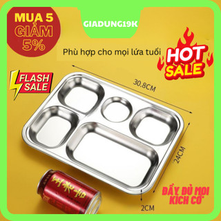 Khay cơm inox 4/5/6 ngăn sâu lòng phong cách Hàn Quốc cao cấp đựng thức ăn giá rẻ - Khay đựng cơm inox, khuôn cơm inox