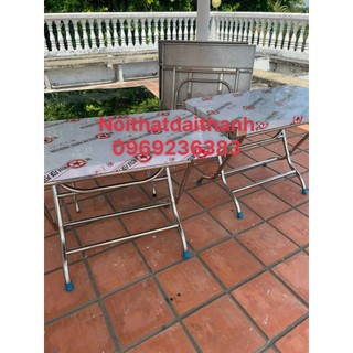 Bàn ăn inox 201 nguyên chất, không rỉ, không hút nam châm