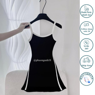 Váy ôm body 2 dây chất tăm tôn dáng