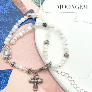 [NEW 2024] Vòng mân côi đính mề đay Lady Fatima thiết kế handmade MOONGEM, phụ kiện quà tặng Công Giáo