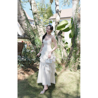 Đầm váy thời trang nữ mặc đi chơi chất voan cao cấp 2 dây có mút váy maxi bèo rũ sóng 3 màu siêu hót
