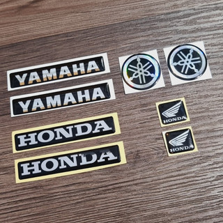 Tem nhựa dẻo chữ nổi Honda, Yamaha logo cánh chim, logo yamaha tròn dán mặt nạ, đồng hồ, bợ đèn xe máy