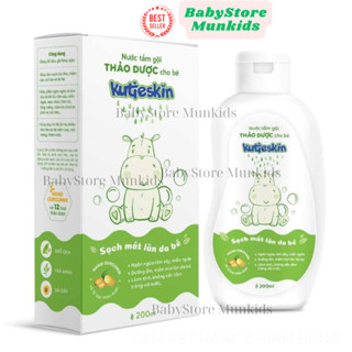 Nước tắm Kutieskin, nước tắm gội thảo dược cho bé, Sữa tắm cho bé - Ngừa rôm sảy, mẩn ngứa, mụn nhọt, viêm da cho bé