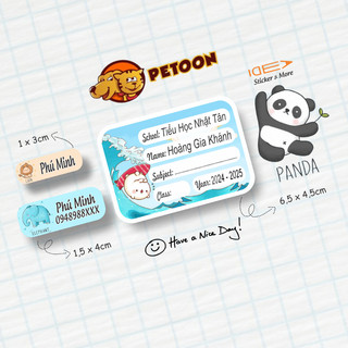 COMBO 108 sticker + 45 nhãn vở ANIMAL in tên theo yêu cầu (cắt sẵn)