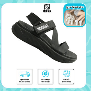 Giày Sandal Nam Nữ Lucky Unisex Quai Chữ Z Màu Đen Siêu Nhẹ Siêu Bền - Tặng kèm vớ