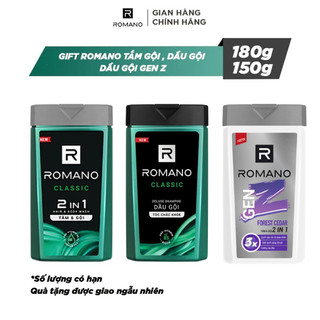  Sữa tắm/Tắm gội/Dầu gội 2in1 Romano 150G (Mùi ngẫu nhiên)