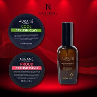 Sáp Vuốt Tóc Aurane Cool Stylish Clay, Proud Stylish Paste 80ml, Tinh dầu Dưỡng Tóc Aurane Softliss 125ml