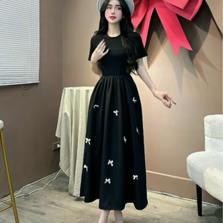 Đầm body maxi đính nơ bigsize 60-90kg