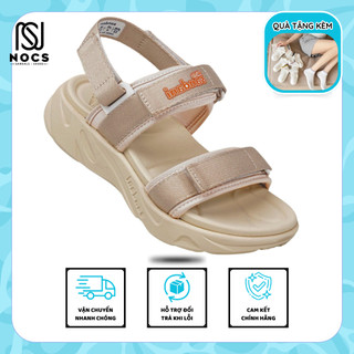 Giày Sandal Quai Hậu Bé Gái S1 2 Quai Ngang Siêu Nhẹ Đế Mềm, Êm Đi Học Đi Chơi Màu Be Kem Quai Tháo Rời