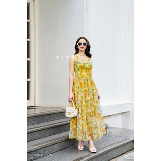 Đầm Hai Dây Nữ MY WAY Lụa Tơ Hoạ Tiết Hoa Cao Cấp 3MD20134