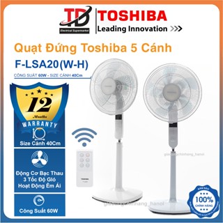 Quạt Cây Đứng Toshiba F-LSA20 & F-LSA10, 5 Cánh 40cm, Vận Hành Êm Ái - Tiết Kiệm Điện, Hàng Chính Hãng