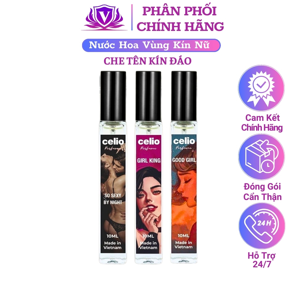 Nước Hoa Vùng Kín Nữ 10ml Celio Chính Hãng Xịt Khử Mùi Bim Bim Bím Cô Bé Thơm Lâu So Sexy By Night, Good Girl, Girl King