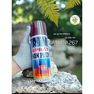 Sơn xịt lót - sơn xịt chống rỉ Đỏ ATM Spray A267 - sơn xịt bảo vệ bề mặt chống rỉ sét ATM - sơn xịt chậu cây