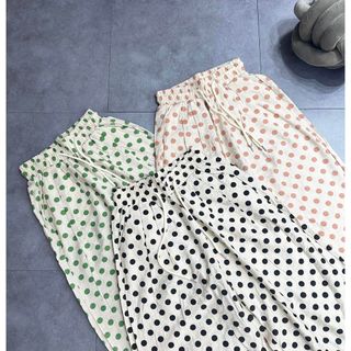 Quần xuông đũi chấm bi cạp chun