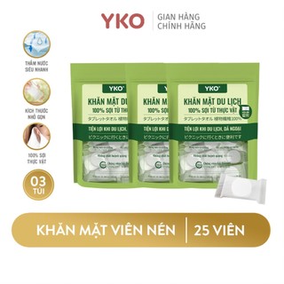 Khăn mặt viên nén Yko bỏ túi tiện lợi chất liệu sợi từ thực vật