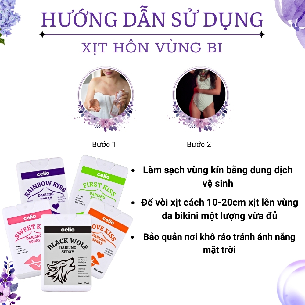 Xịt Thơm Vùng Kín Nam Nữ Celio 20ml, Bình Xịt Ngon Khử Mùi Hôn Cô Bé, Cậu Bé Hỗ Trợ Tình Yêu Hương Trái Cây Thiên Nhiên