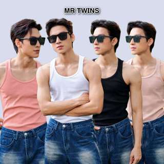 Áo Thun Ba Lỗ Tank Top Nam Cổ Tròn SÂU Form Body Tập Gym Nhiều  Màu Vải Cotton Tăm Gân Thương Hiệu Mr Twins