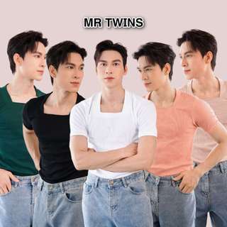 Áo Thun Tay Ngắn Cổ Chữ U Form Body Cotton Tăm Gân Thương Hiệu Mr Twins