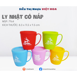 Ca uống nước, ca nhỏ có nắp đậy vệ sinh, ca cho bé uống nước có nắp, ly nhật có nắp 7964 - vhu
