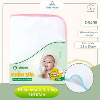 Khăn Sữa Dokma - Khăn Sữa Xô MBB 2, 3, 4 Lớp Bọc Viền Cho Bé Sơ Sinh (Túi 10 chiếc)