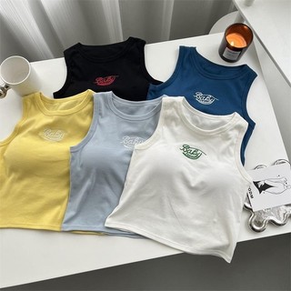   Sẵn  Áo Ba Lỗ Croptop Có Đệm Mút Chất Co Dãn Thoải Mái Phong Cách Hàn Quốc Dễ Thương Cho Nữ Thoáng Mát Dễ Chịu - 75 