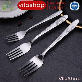 Dĩa inox, dĩa ăn hoa quả inox loại trơn & có hoa văn đa năng tiện lợi