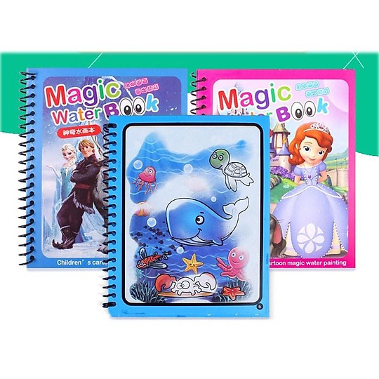 Tranh Tô Màu Nước Ma Thuật Tự Xóa, Tập Tô Thần Kỳ Cho Bé (Tặng 1 Bút Tô Màu}