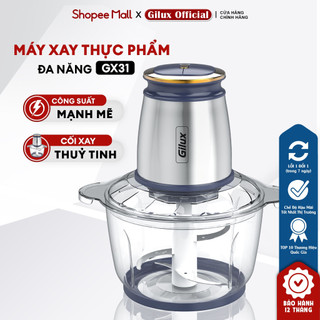 Máy xay thịt, thực phẩm đa năng Gilux GX31 công suất 300W, cối thủy tinh, lưỡi dao kép sắc bén - Hàng chính hãng - BH12T