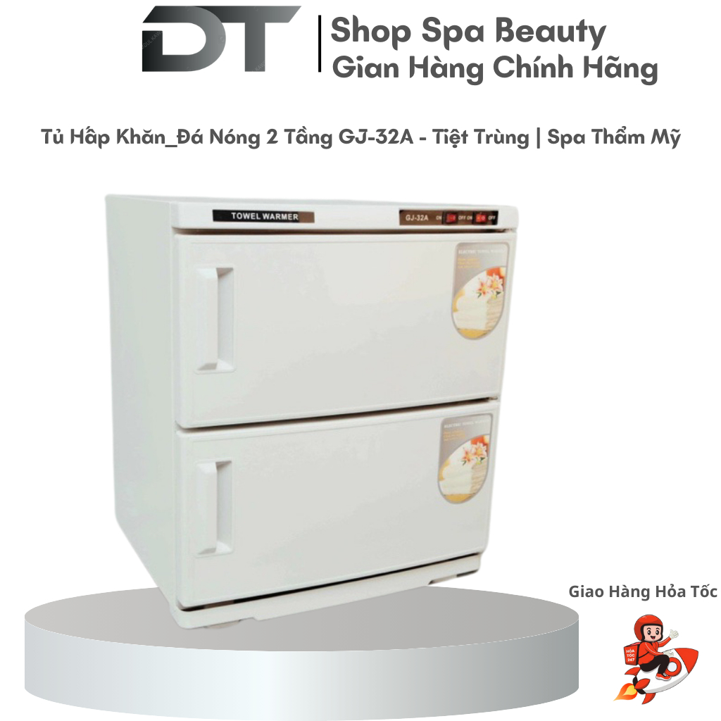 Tủ Hấp 2 Tầng GJ-32A Hấp Khăn Hấp Đá Nóng - Tiệt Trùng Dụng Cụ Y Tế | Dùng Trong Spa Thẩm Mỹ.