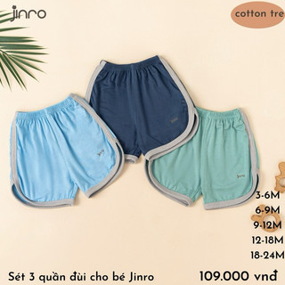 Quần đùi cộc cho bé trai bé gái Jinro chất petit mềm mát size 3 tháng tới 2 tuổi